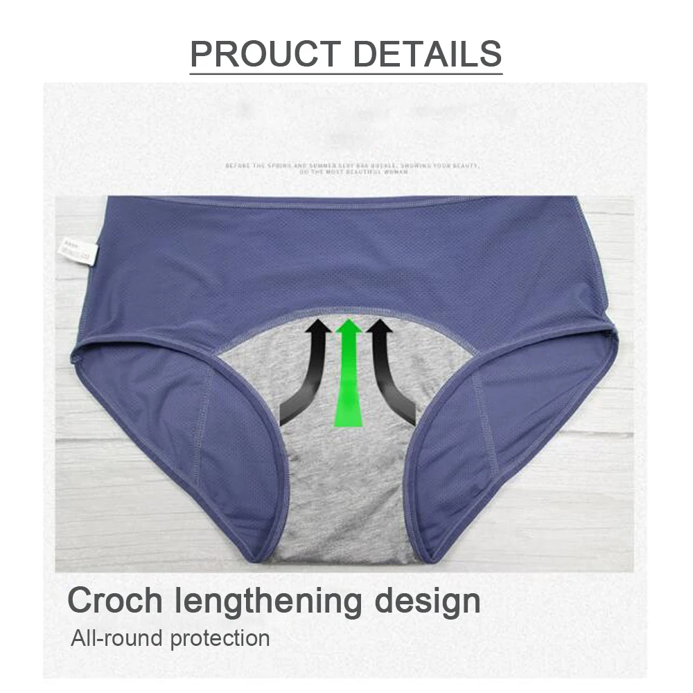 3pcs Leak Proof Menstrual Panties Women Period Cotton Waterproof Briefs Plus Size L-6XL Female Physiological Sanitary Underwear