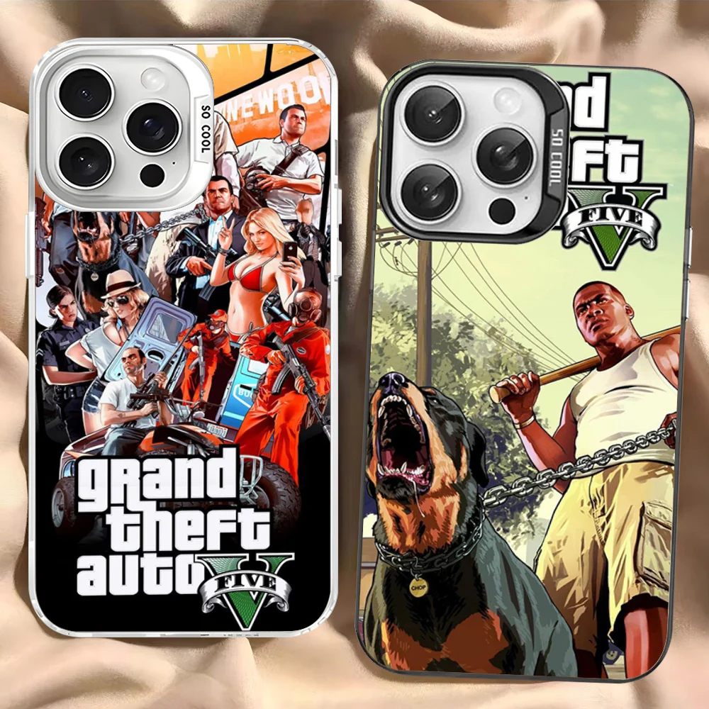 Video Game G-Grand T-Theft A-Auto Phone Case For IPhone 16 15 14 13 12 11 Pro Max X XR XSMAX 8 Plus Matte Shockproof Back Cover