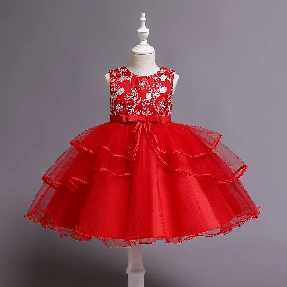 Mädchen 3 4 5 7 9 10 Jahre alt elegante Blume Gala Prinzessin Kleider für Eid Teenager Kinder rosa Hochzeits feier Abschluss Abschluss Abschluss ball Kleid