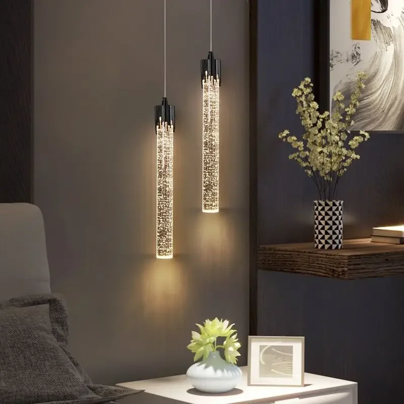 

Modern Crystal Pendant Lamp for Bedroom Hanging Lights Ceiling Lighting Bedside Entrance Bathroom Decoration Luminaire Led Lamp