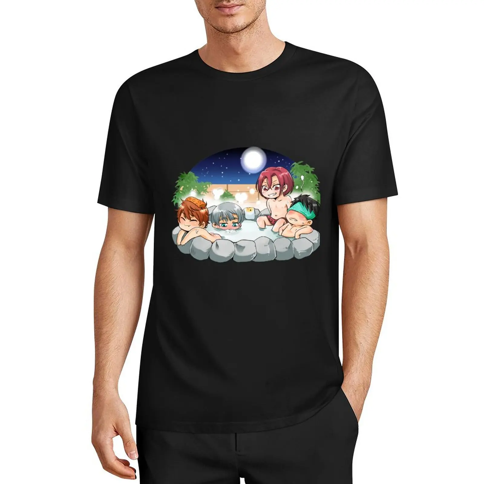 Футболка Samezuka onsen trip, летняя одежда, рубашки, мужская футболка с рисунком