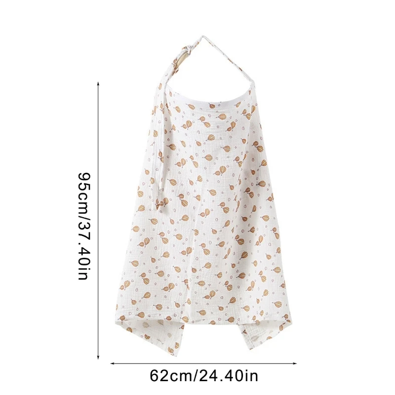 Y1UB Vỏ bọc điều dưỡng bằng vải cotton thoáng khí cho mẹ, Tạp dề cho con bú khăn Muslin động với vòng kim loại chắc chắn