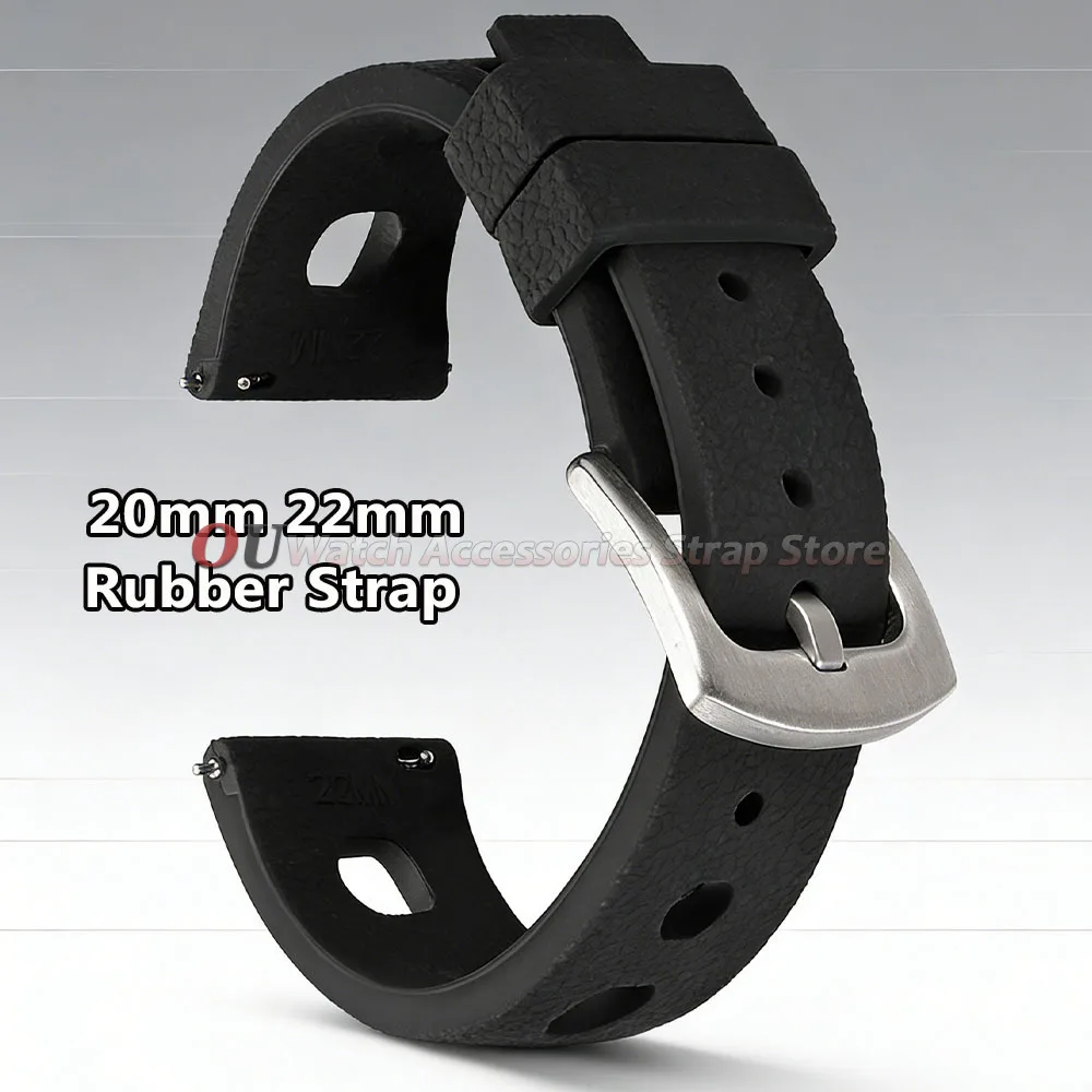 Quick Release New Design Rubber Watch Strap 20mm 22mm For Oris Tropical Strap Watch Band For Traditional Diving Watch Accessorie