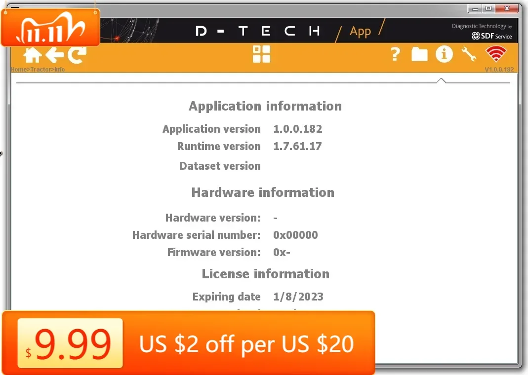 TruckEPC SDF D-Tech 1.0 Diagnostics Software+USB Dongle