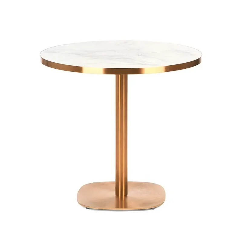 Light luxury stainless steel marble dining table, meeting guests to negotiate tables and chairs,  Minimum order of 10