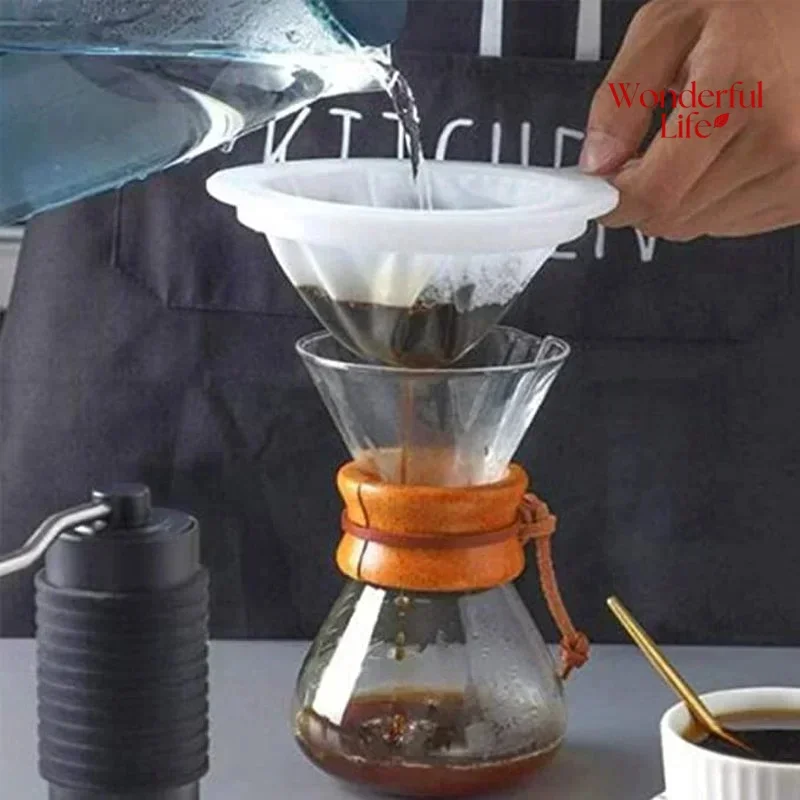 1Pcs 400Mesh Reusable Nylon Ultra Fine Filter Mesh Strainer Spoon Sieve Soy Milk Juice Coffee Food Filter Kitchen Colander