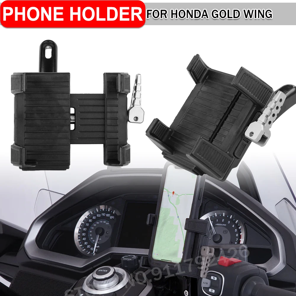 Motorcycle Mobile Phone Mount Holder Expandable GPS Cellphone 360° Rotation Support Bracket For Gold Wing Tour DCT Airbag GL1800