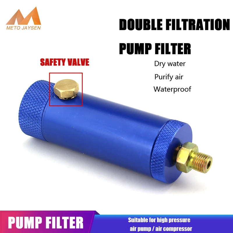 Hand Pump Filter 300bar 4500psi M10x1 Thread with Filtering Cotton Elements Purify Air Water-Oil Separator