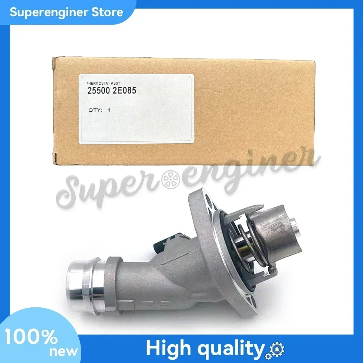 255002 E085 алюминиевый корпус термостата в сборе 25500-2E085 для Hyundai Elantra Kona Veloster Kia Soul Forte Forte5 2.0L