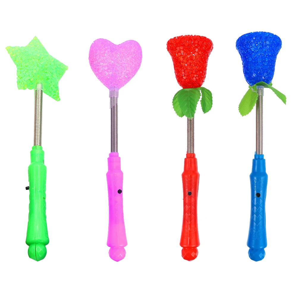 4 pçs fluorescentes brilho varas luminosas piscando varinha festival festa handheld música balançando hastes criativo crianças brinquedo