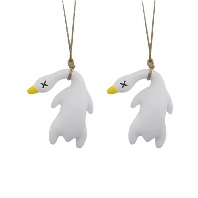 2Pcs Fashion UV Photochromic Color Change Duck Keychain Cute Cartoon Goose Pendant Decor For Bag Car Keyrings image 2