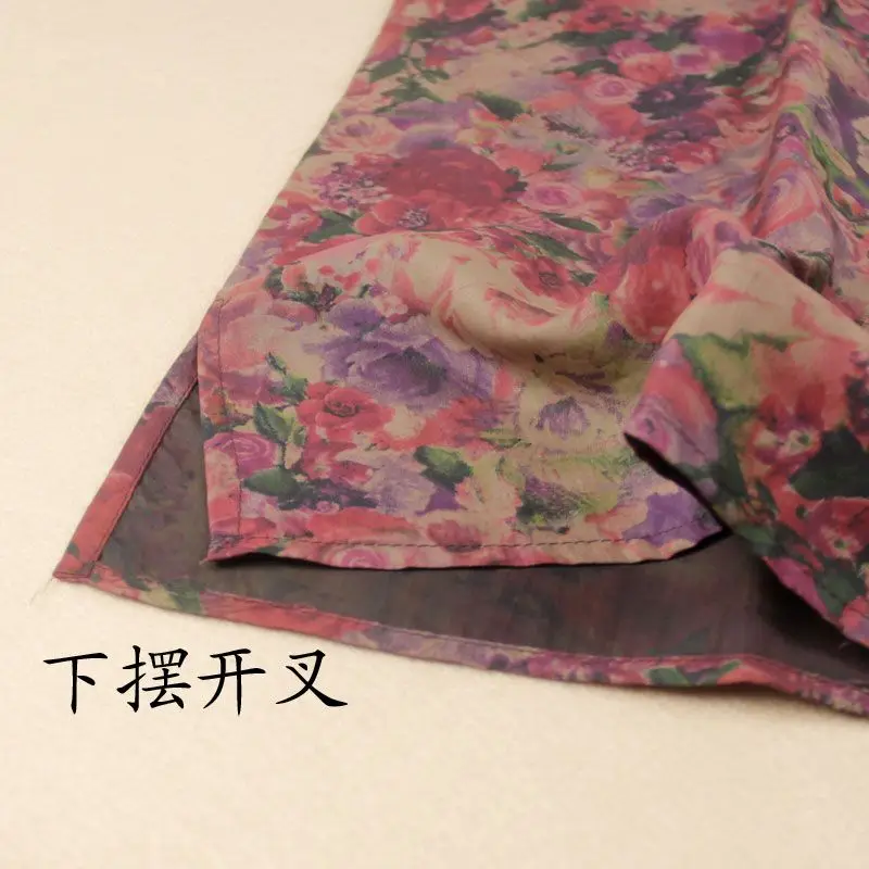 Give mom 100% mulberry silk fragrant cloud yarn vest retro luxury silk short-sleeved middle-aged and elderly women's clothing