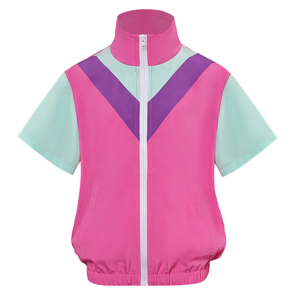 80s 90s Cosplay Hip Hop Stage Performance Female Children Short Sleeved Sportswear Adult Kids Costume Tracksuit Halloween Suit