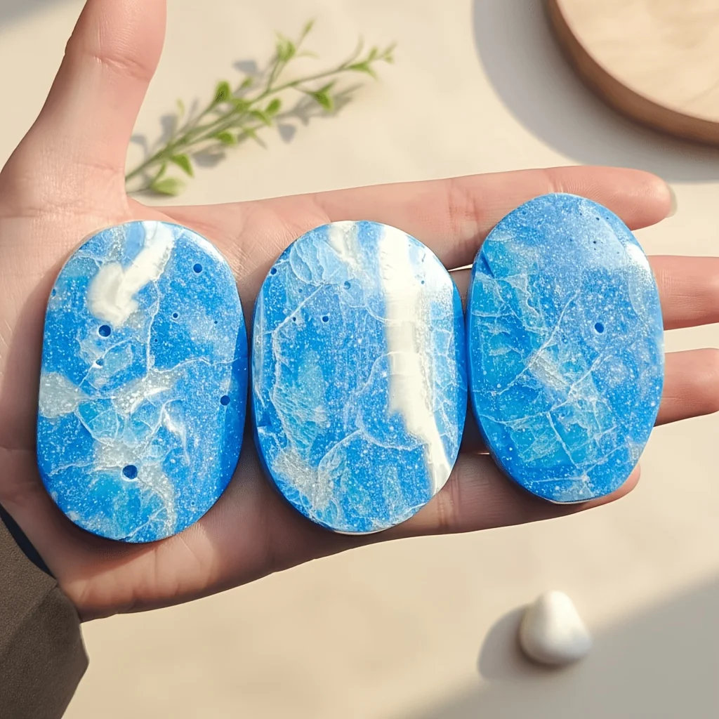 1 pieza de piedra de larimar de primera calidad |   Piedra de masaje pulida, decoración del hogar, regalo para padres