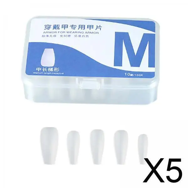 

Soft Gel Nail Tips Coffin Shape Full Cover Acrylic False Nails Natural Matte Extension Tips for DIY Manicure Art