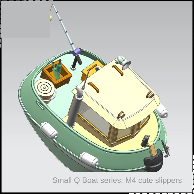 240mm 1/18 M4 Xiaomeng Tugboat Wooden Remote Control Boat Model DIY Assembly Kit Full Boat Print Version