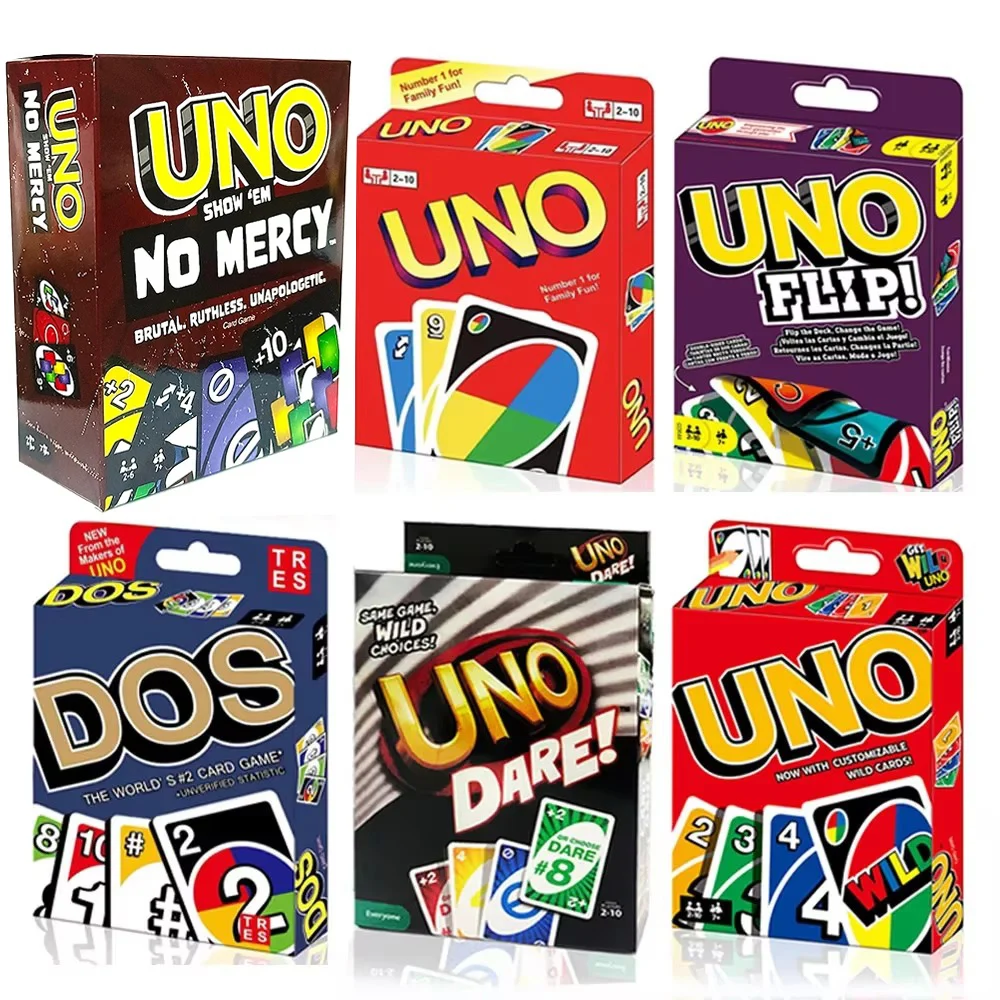 UNO FLIP! SHOWEM NO MERCY LIFE! DOS DARE! Family Funny Entertainment Board Game Fun Playing Cards Box Card Game Christmas Gifts