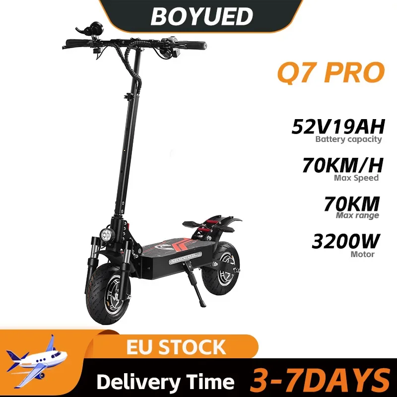 

BOYUEDA Q7Pro Escooter 3200 Вт аккумулятор двойной двигатель 52v19ah двойной привод 10-дюймовый электронный скутер для взрослых бесшумный складной электрический скутер