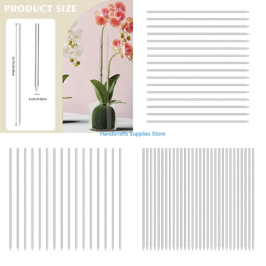 R1WA 16/30Pcs Acrylic Plant Stakes 15.7 Inch Clear Stakes Potted Plant Support