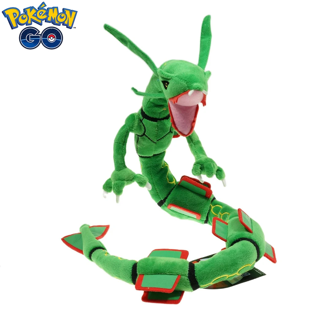 75cm Cartoon Pokemon Rayquaza Green Dragon Flying Type God Beast Plush Toys Stuffed Animal Pokemon Doll Christmas Gifts for Kids