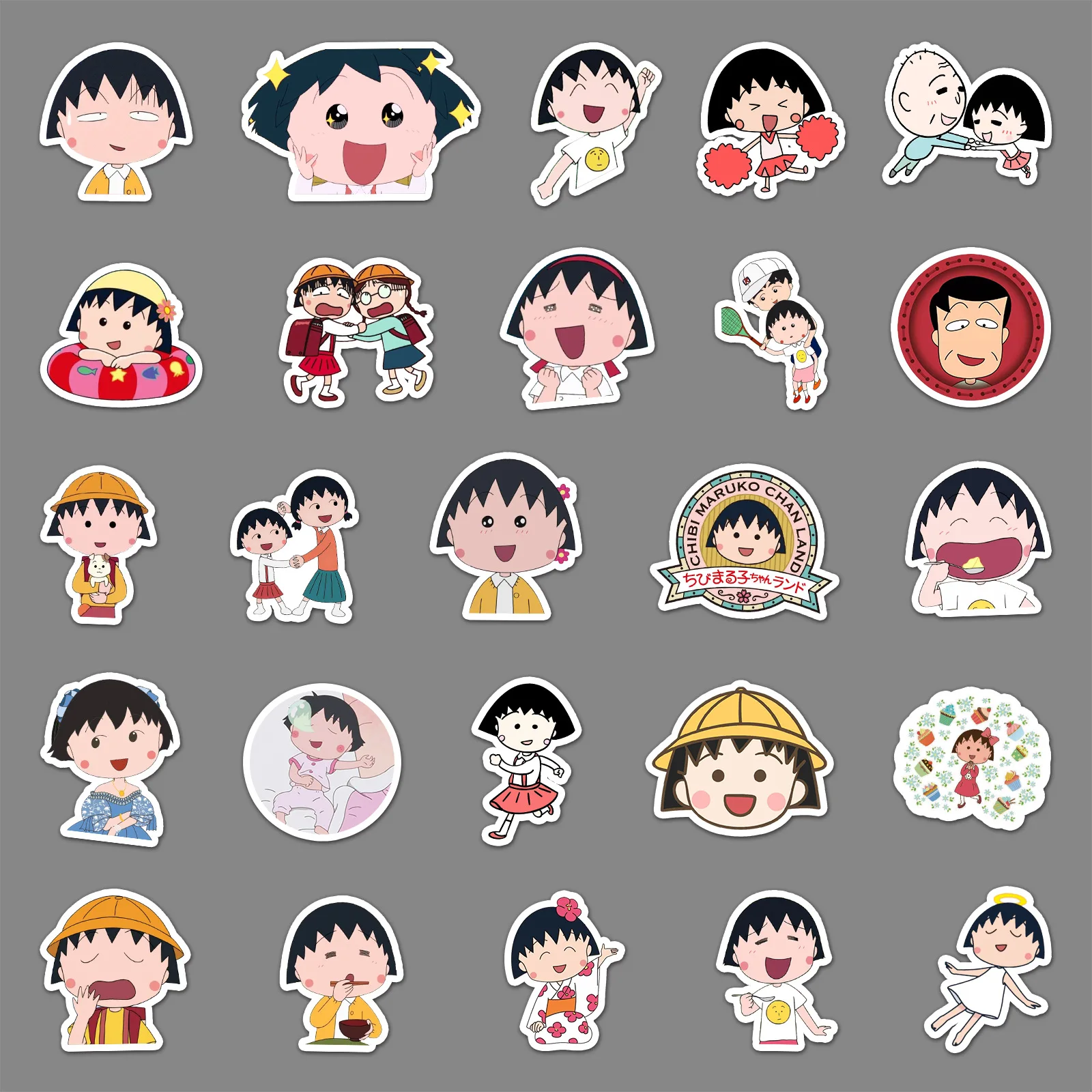 50pcs Cute Chibi Maruko-chan Cartoon Graffiti Sticker DIY Suitcase Skateboard Refrigerator Notebook Waterproof Sticker