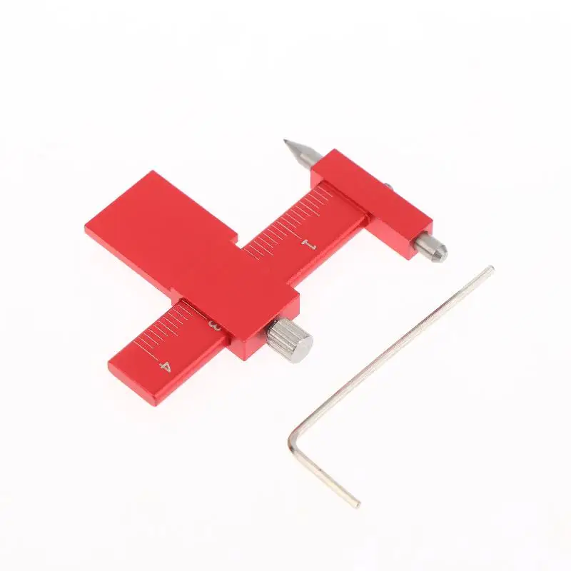 5.3*4cm Red Model Equidistant Scribing Ruler Parallel Scribers Create Contour Positioning Scale Auxiliary Ruler Tools