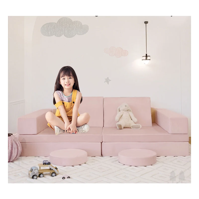 Kids Folding Sofa Bed Foldable Foam Plush Sofa Cartoon Children Gifts Kids Play Sofa