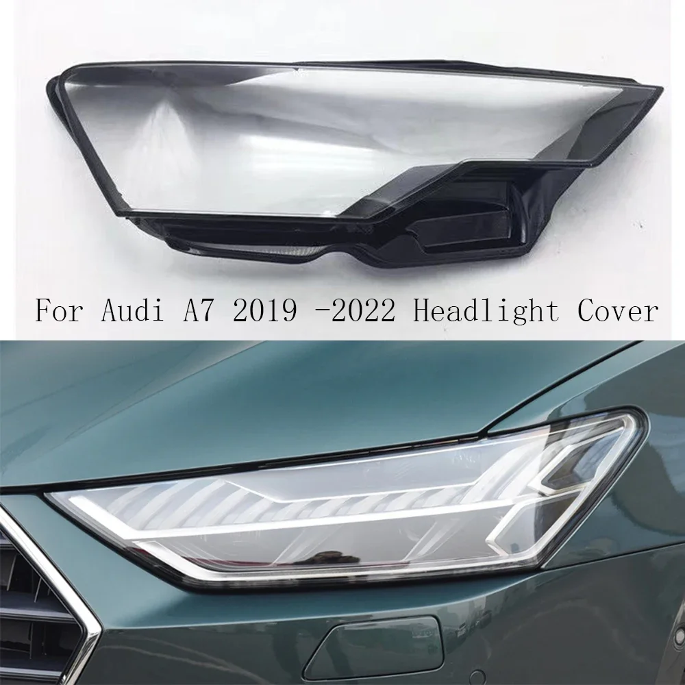 

For Audi A7 2019 2020 2021 2022 Front Headlamp Cover Transparent Lampshade Headlight Shell Plexiglass Car Replace Original Lens