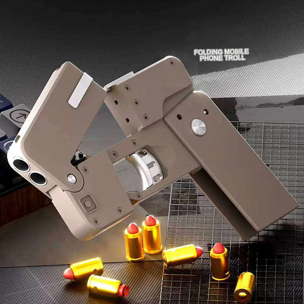 

2024 New Mobile Phone Folding Guns Toy Gun For Adults Boys Stress Shot Gun Ejecting Shells Dropship TikTok