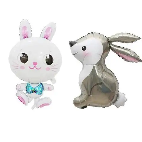 

2pcs Bunny Jungle Animal Cartoon Rabbit Foil Balloons Helium air Globos Baby Shower Easter Decorations For home Birthday Party