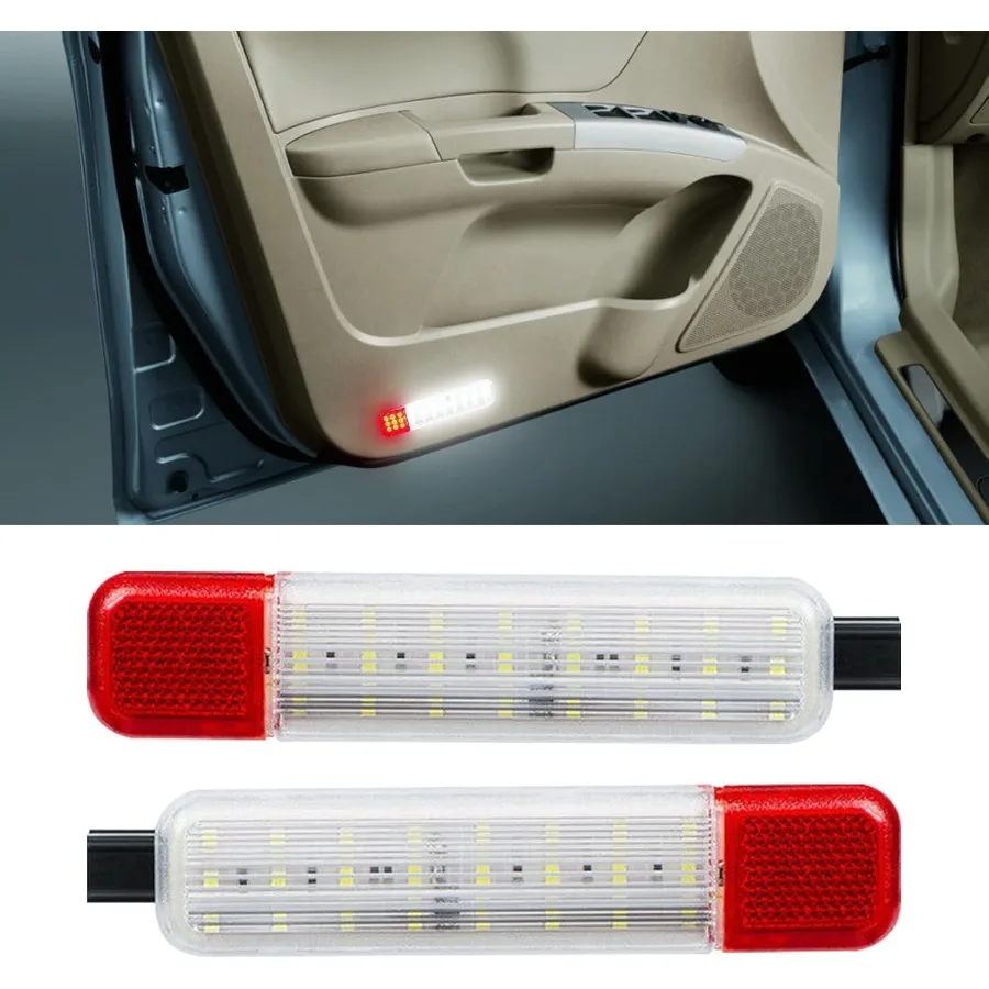 

2 шт. дверные фонари автомобиля, светодиодный светильник для внутренней двери, лампа в сборе для салона автомобиля, аксессуары, совместимые с Chevy GMC