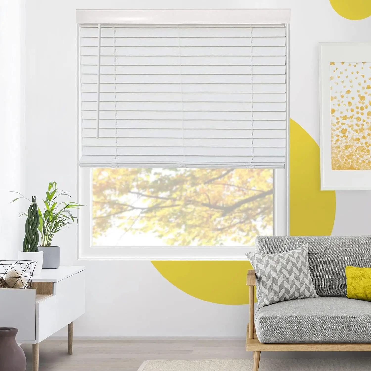 Shades, Window Treatments, Blinds & Shades, Window Shades for Home, Wooden Blinds, Basic White, 69.25