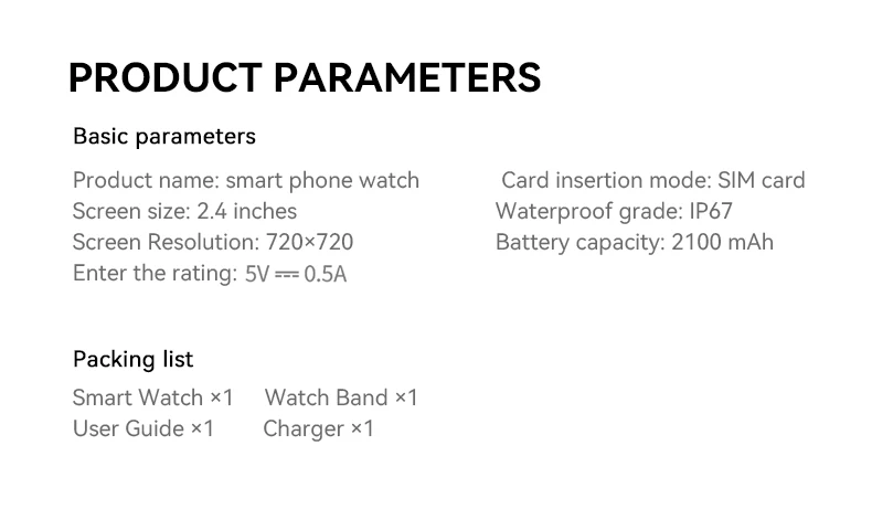 5G/4G Globales Netzwerk Smartwatch 2,4" AMOLED 2100mAh Akku 8GB+128GB Speicher Android APP-Download Gesundheitsüberwachung NFC-Uhr – Detail 23