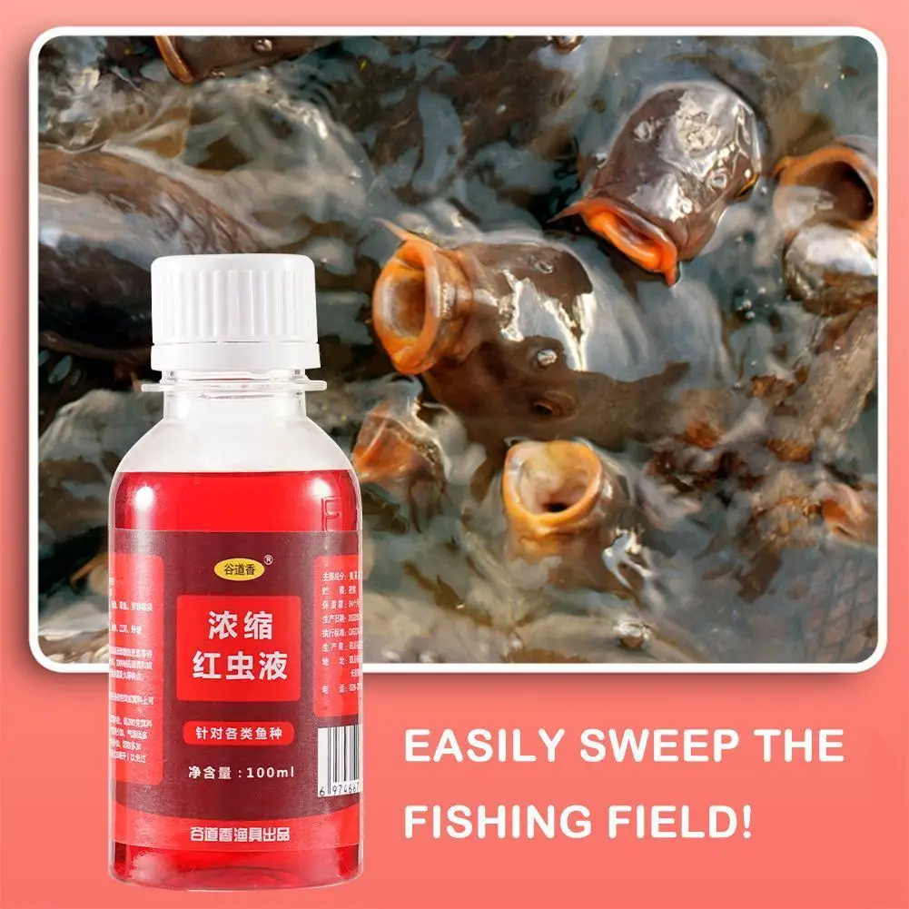 

100ml High Concentration Fishbait For Trout Cod Carp Bass Strong Fish Attractant Concentrated Red Worm Liquid Fish Bait Add I7p1