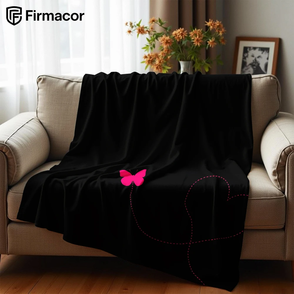 Couverture en flanelle douce et chaude à pois, motif papillon, amour infini, cœur, anime, dessin animé, pour chambre, canapé, voiture, enfants, cadeau de vacances