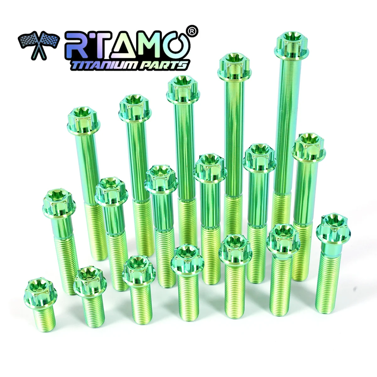 RTAMO مسمار لولبي من التيتانيوم Gr5 بمسمار لولبي لأنبوب عادم تعديل الدراجة النارية (1 *)