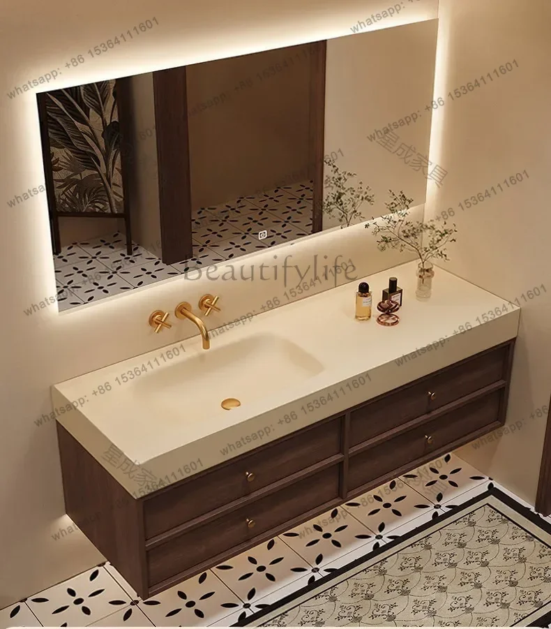 LS sintered stone hot-bent basin bathroom vanity set - bathroom sink & washbasin