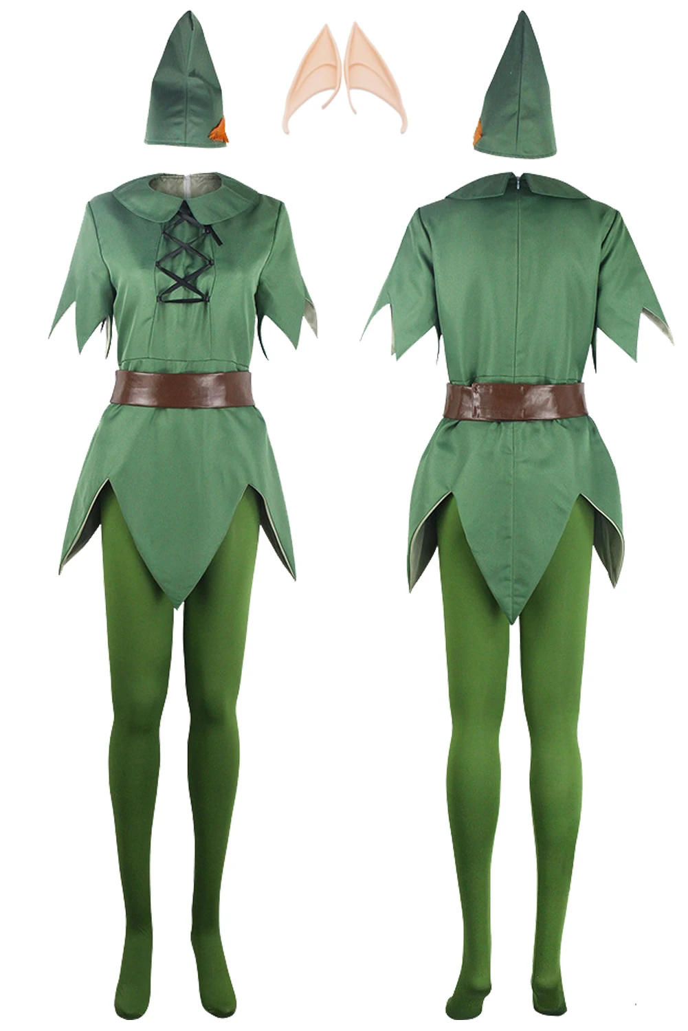 Green Elf Cosplay Fantasy Cartoon Peter Cosplay Pan Costume Set Halloween Carnival Suit For Disguise Ladies Women Men Adult