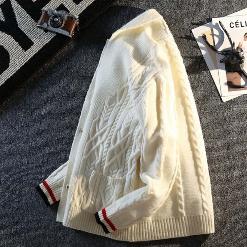 Designer Original Men's Autumn Luxury Long Sleeves Knit Cardigan Jacquard Keep Warm Sweater Coat Leisure Trend Men's Clothing