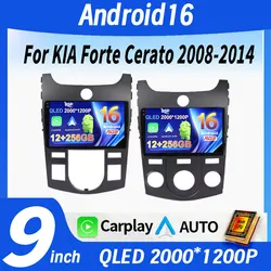 Android 16 Carplay Auto WIFI+4G Car Radio For KIA Forte Cerato 2008 2009 2010 2011 2012 Multimedia Video Player Stereo GPS Audio