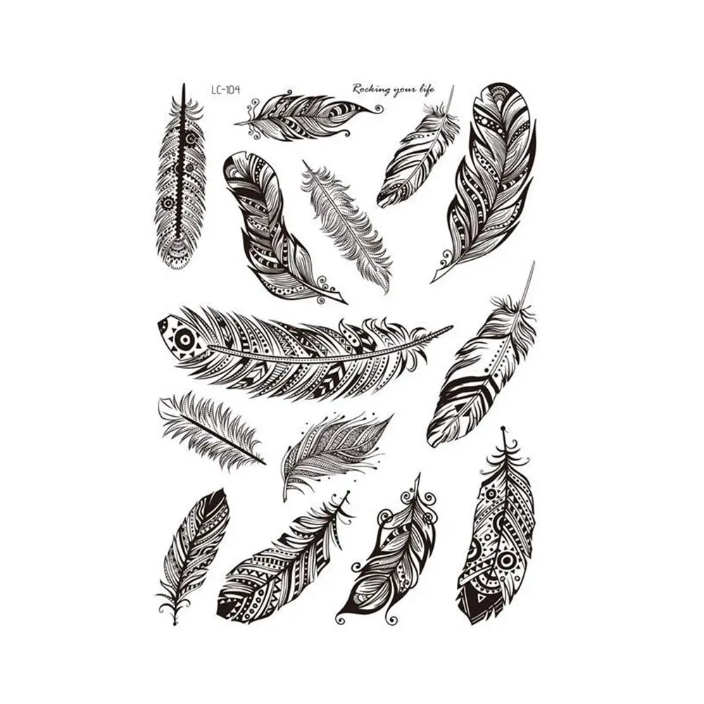 

Kids Water Transfer Decals DIY Legs Arm Henna Tattoo Temporary Tattoo Body Art Sticker Black Tattoo Stickers