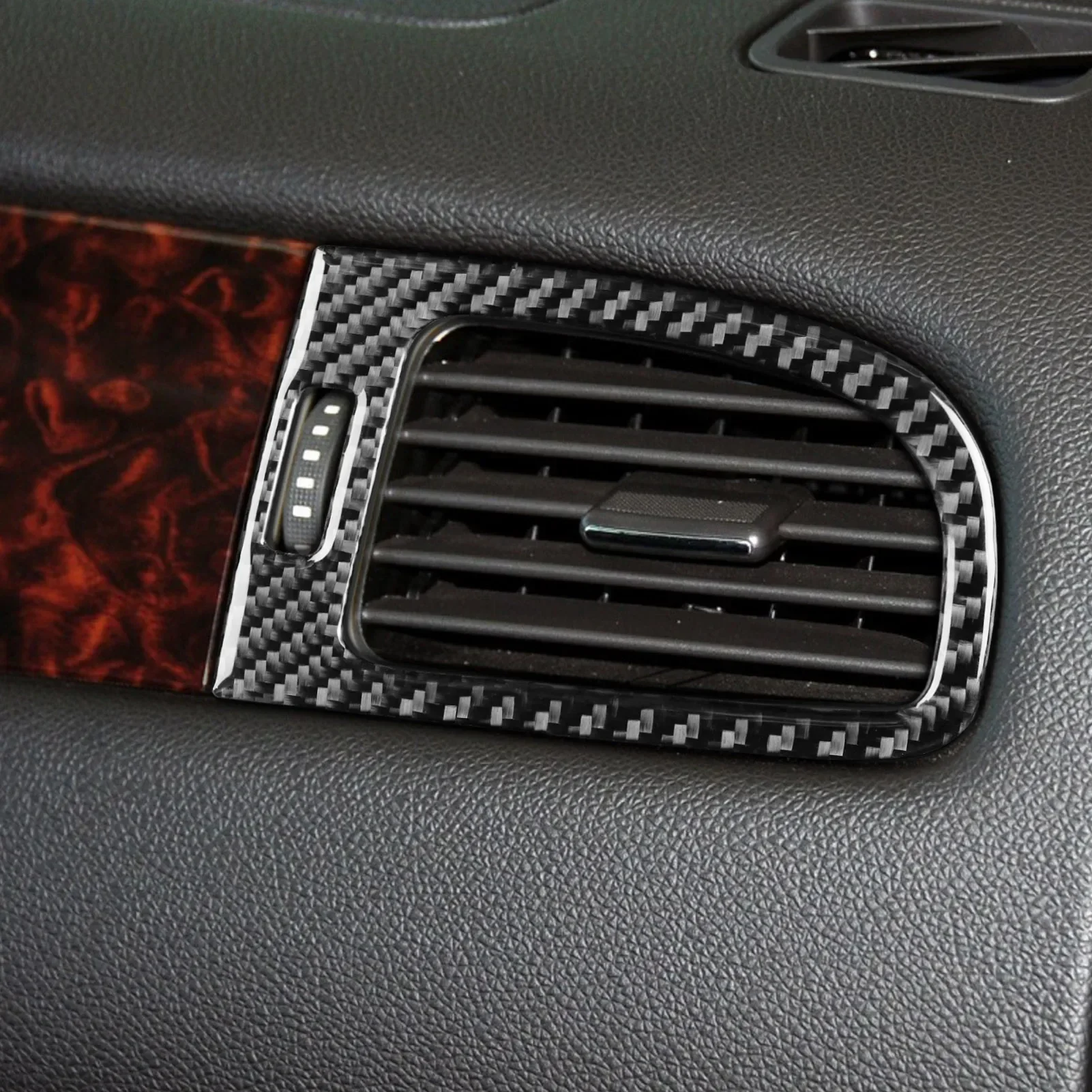 For Chevrolet Silverado Tahoe Avalanche GMC Sierra 2007-2013 Accessories Carbon Fiber Car Interior Air Outlet Trim Stickers