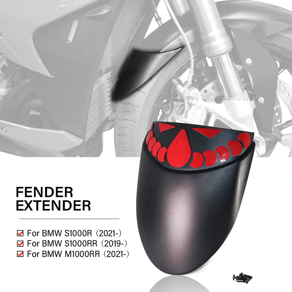 

For BMW S1000R（2021-）S1000RR（2019-）M1000RR (2021-) S 1000 RR R Front Wheel Fender Extender Mudflaps Extension Splash Guard
