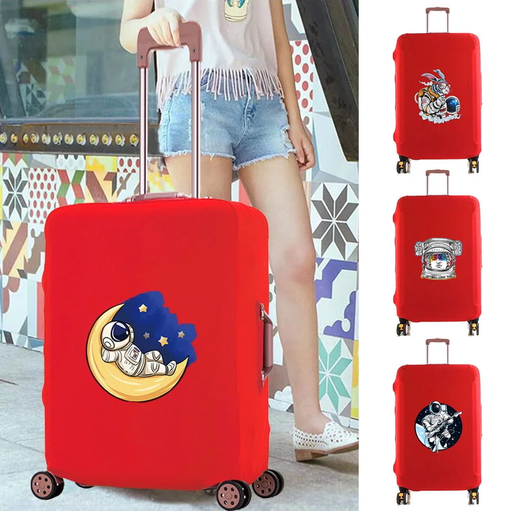 Luggage Case Elasticity Thicken Travel Accessory Cover Astronaut Print Trolley Protective Covers Apply To 18-28 Inch Suitcase