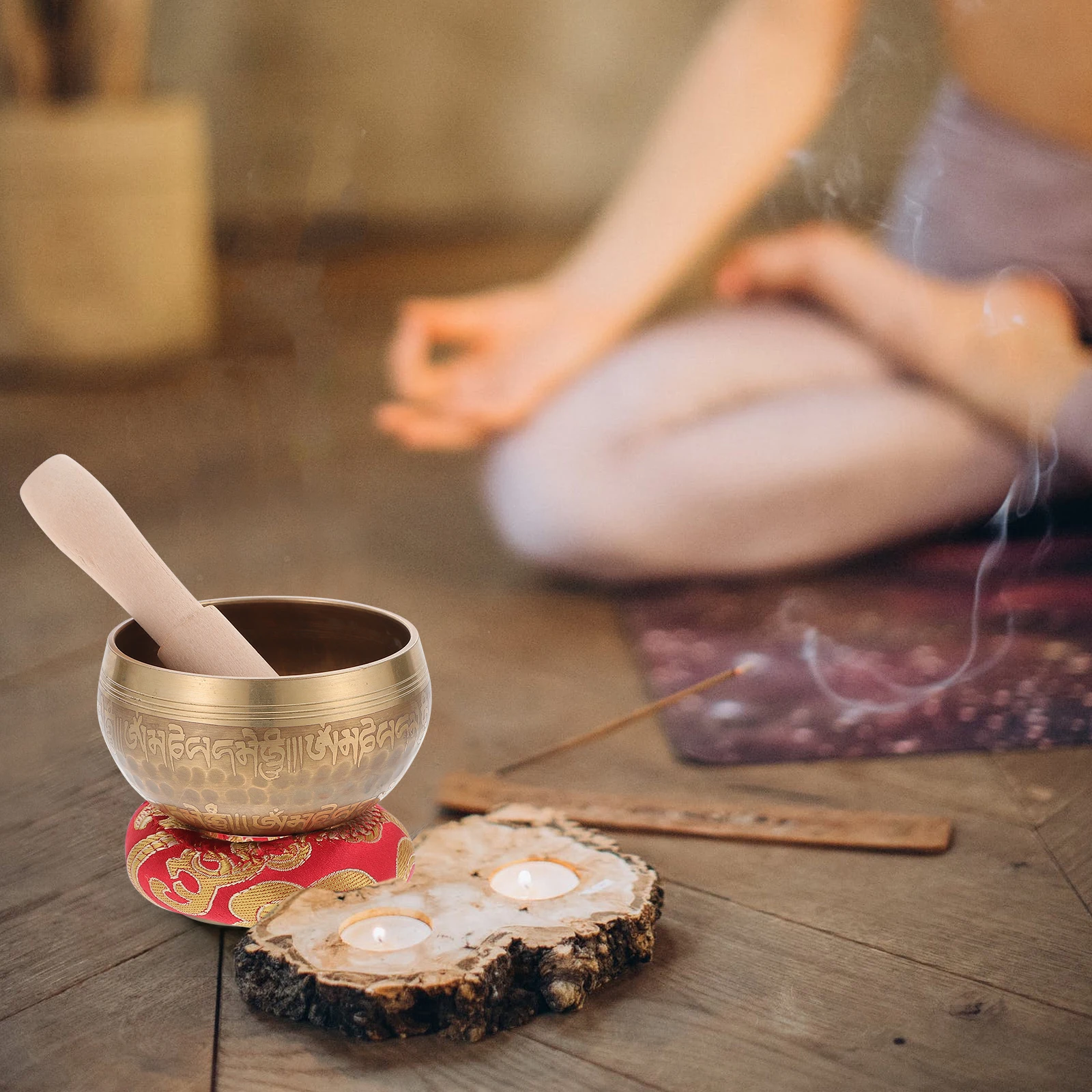 

Copper Music Bowl Singing Set Premium Material Long Resonance Stress Relief Yoga Harmony Ambient Sound Wooden Stick