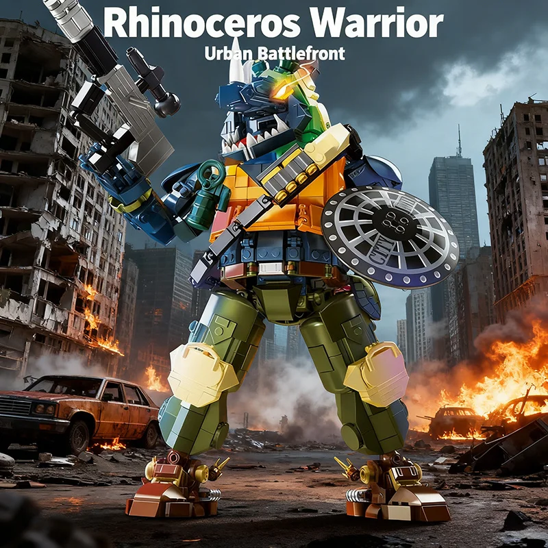 

1000+Pcs Rhinoceros Warrior Building Blocks Set Creative Lego bricks for Adults And Kids Perfect for Assembly And Play