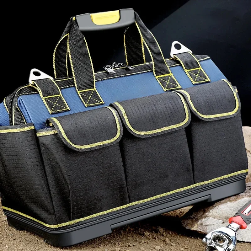 Multifunctional Tool Bag Thickened Large Capacity Waterproofed Wear-Resistant Toolkit MultiPocket Electrician Storage Bag