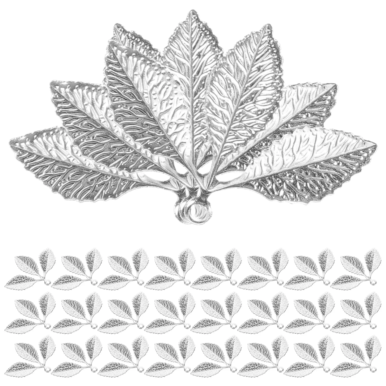 

100pcs Leaf Metal Pendants Diy Jewelry Charms Necklace Bracelet Hair Stick Earring Crafts Accessories Pendant Making Kit Bulk
