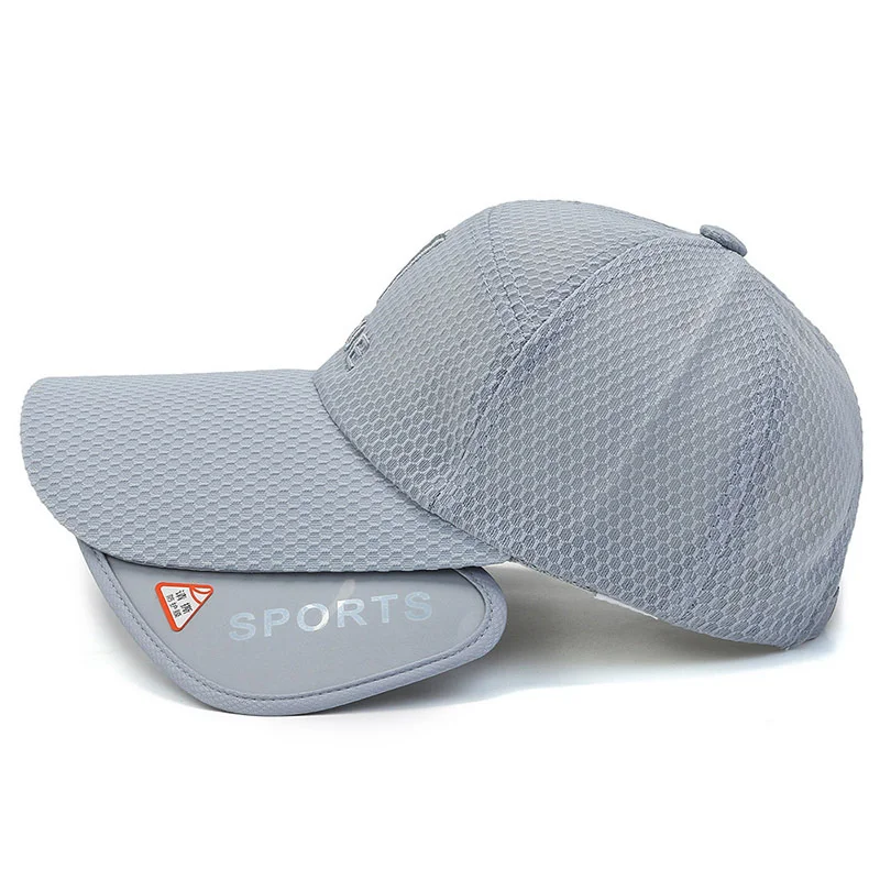 4.13 Inch Long Brim Sun Visor Hat Women Adjustable Golf Cap with Retractable Brim and Reflective Strip UV Protection Beach Hat