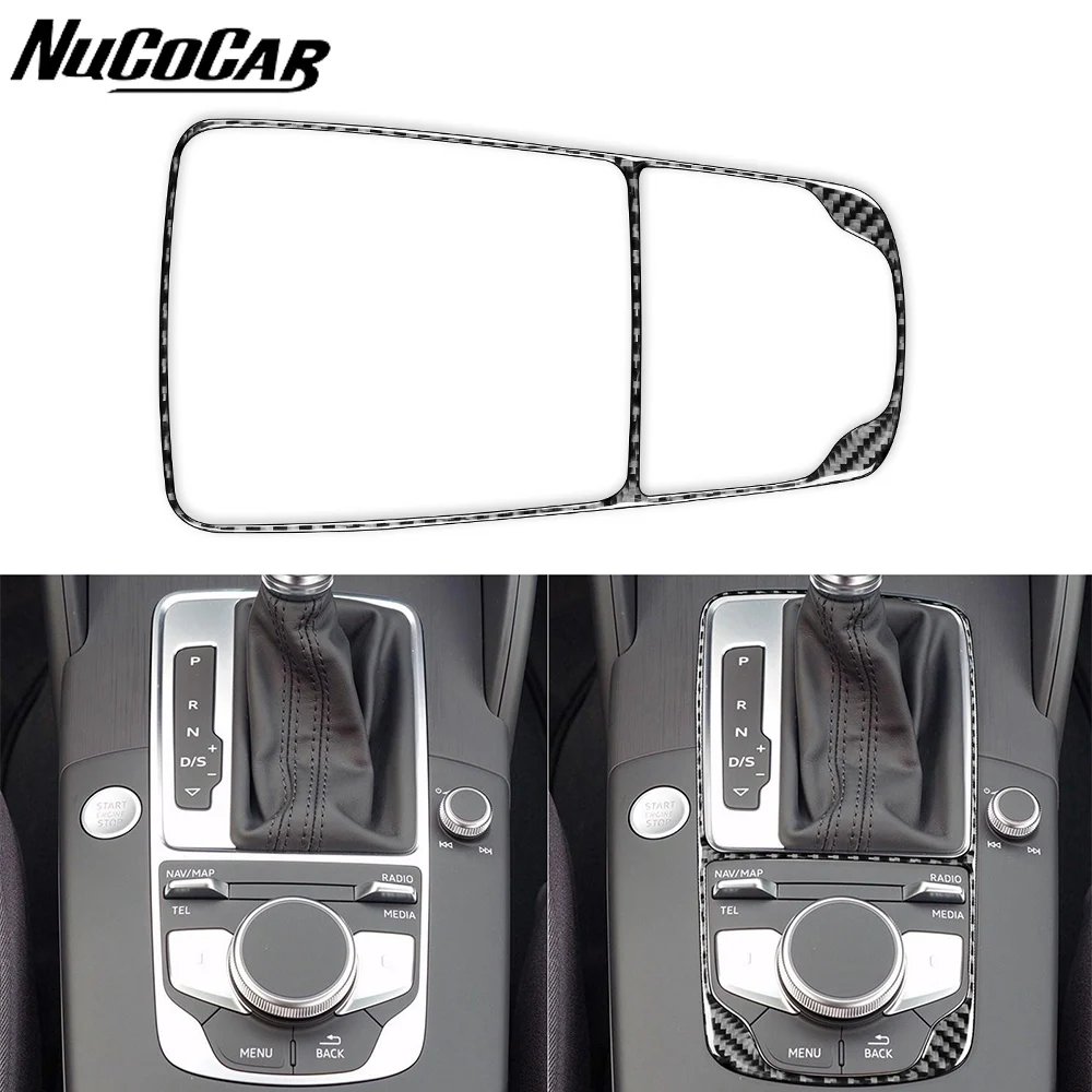 For Audi A3 S3 RS3 8V 2013-2019 Carbon Fiber Center Gear Shift Panel Trim strip Car inside Accessories Decorative Sticker